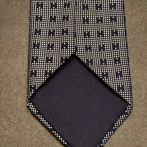 SOLD HERMÈS Authentic 100% Silk Blue H Logo Print Three Folded Hand Sewn Tie - Picture 7 of 14